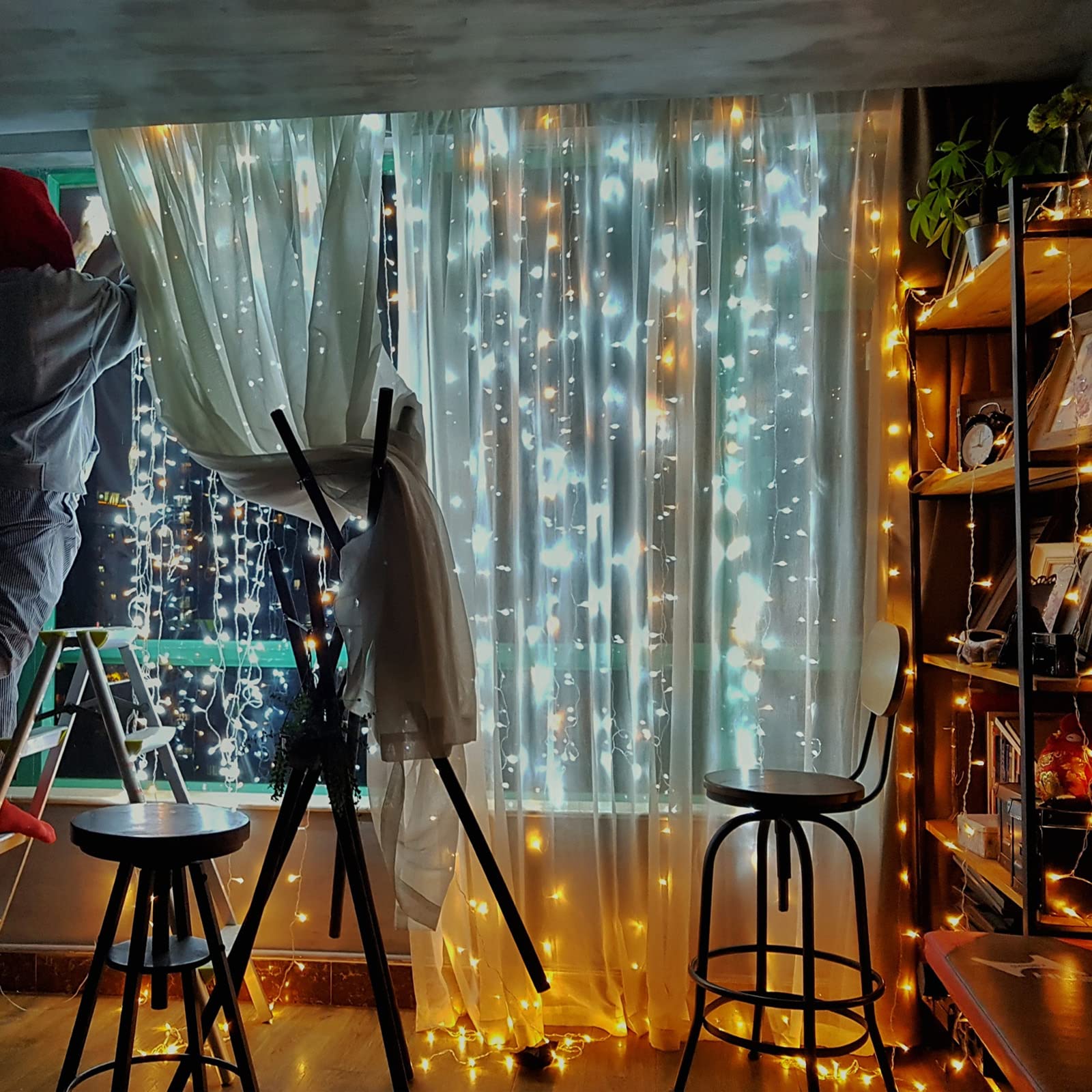 42.6ft 120 LED Battery Powered Fairy Lights with Timer & 8 Modes - IP65 Waterproof Warm White String Lights for Indoor/Outdoor Christmas, Wedding, Party, Bedroom, Garden & Patio Decor