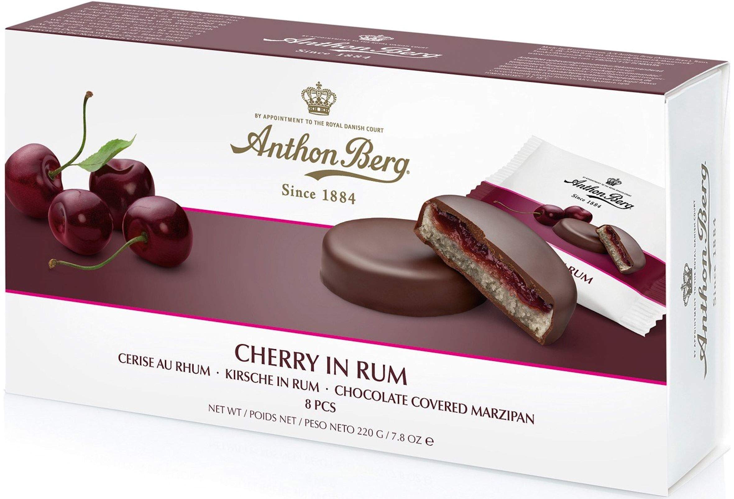 Premium Anthon Berg Cherry Chocolate 220g - Gourmet Dark Chocolate with Cherry Liqueur Filling - Perfect Gift for Chocolate Lovers, Holiday Treats & Special Occasions