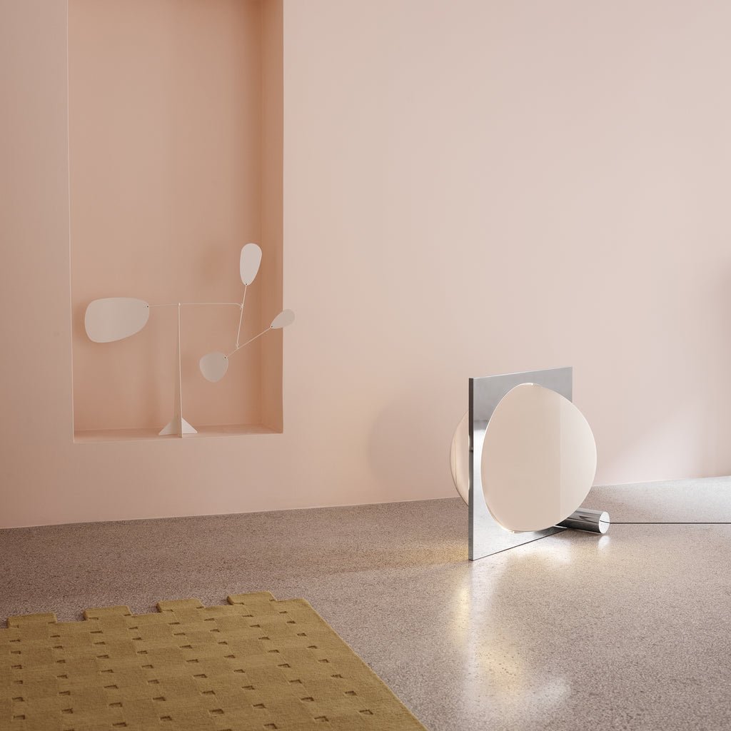 Eclipse Mirror Table Lamp - Modern LED Vanity Light with Adjustable Brightness for Bedroom, Dressing Room & Makeup Area
