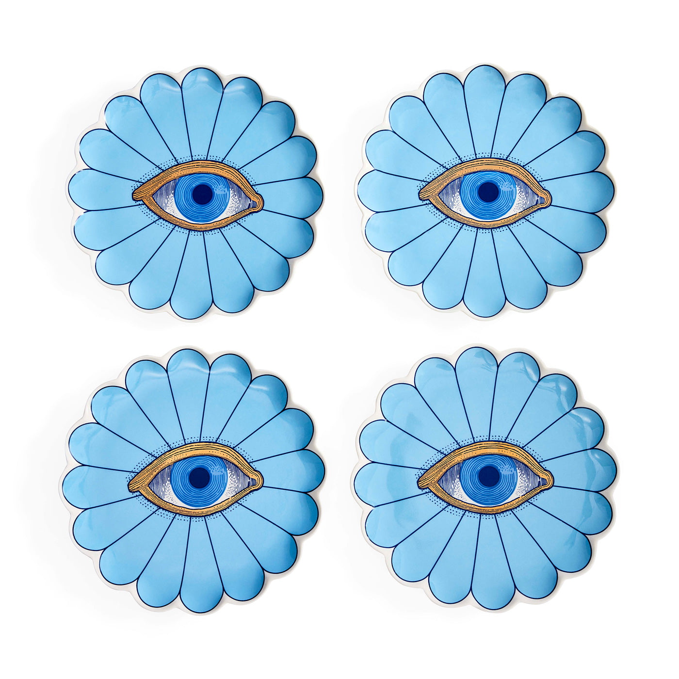 Elegant Fleur Canapé Plate Set - 12-Piece Porcelain Appetizer Plates for Parties, Weddings & Entertaining - Perfect for Hors d'Oeuvres, Finger Foods & Desserts