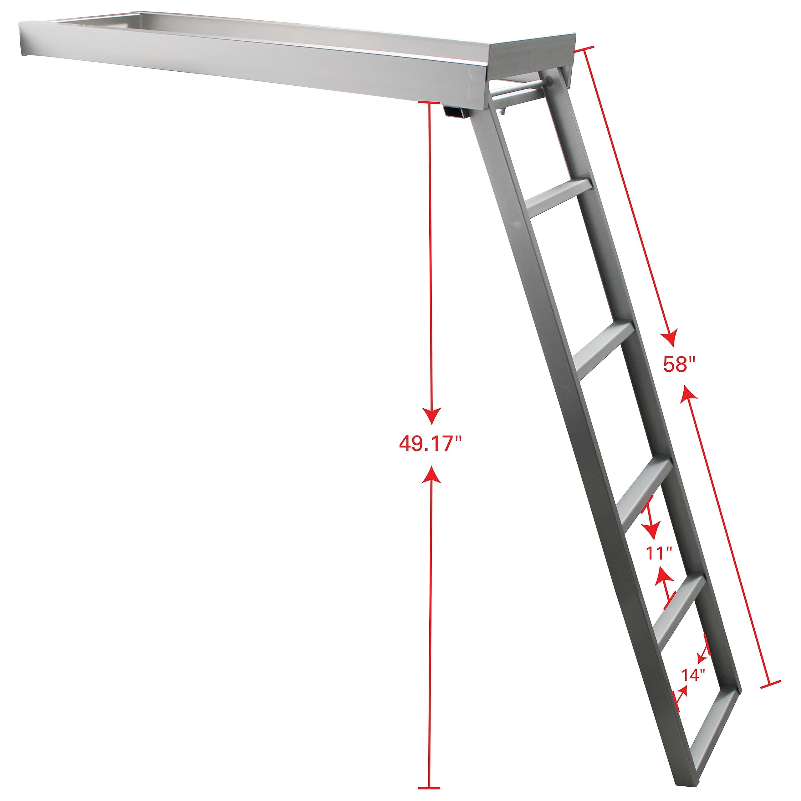 Extreme Max 3005.3430 5-Step Undermount Pontoon Boat Ladder - Heavy Duty Aluminum for Easy Water Access | Perfect for Swimming, Fishing & Water Sports