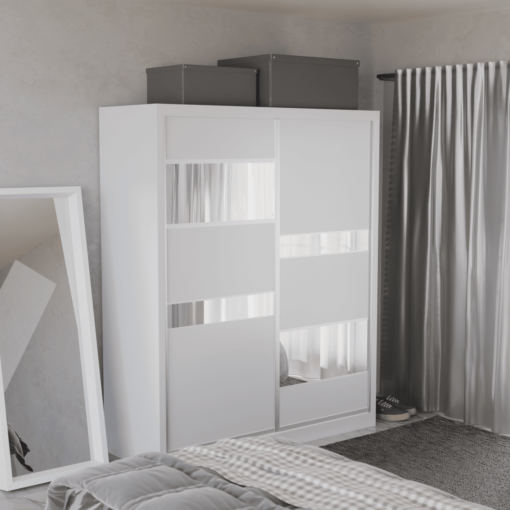 Micasa Modular Wardrobe W05 - Customizable Closet Organizer System with Sliding Doors & Shelves for Bedroom, Walk-in Closet, and Dorm Room Storage Solutions
