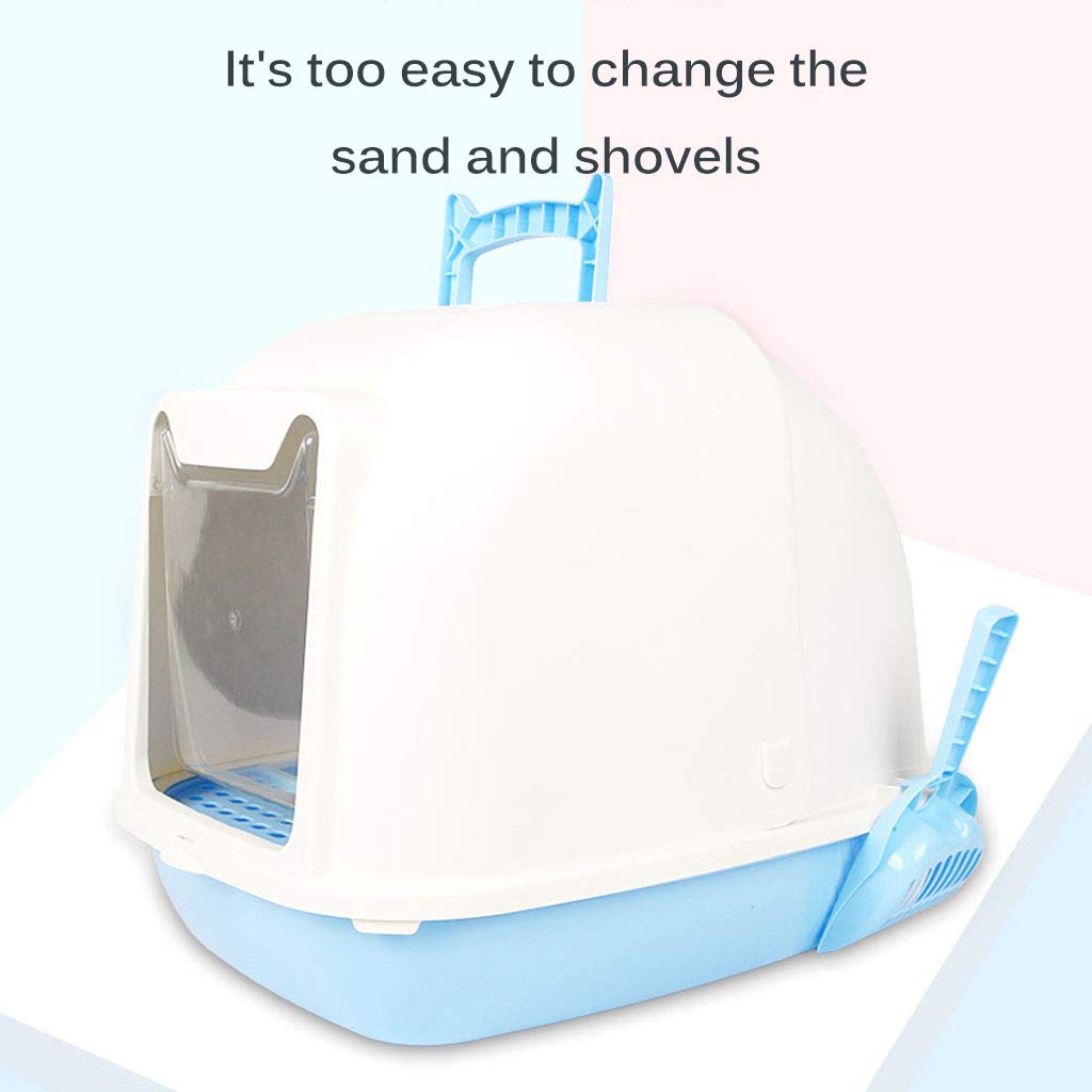 Villa Semi-Enclosed Cat Litter Box Furniture with Lid & Scoop - Reduces Litter Tracking - Stylish Home Solution for Cat Owners