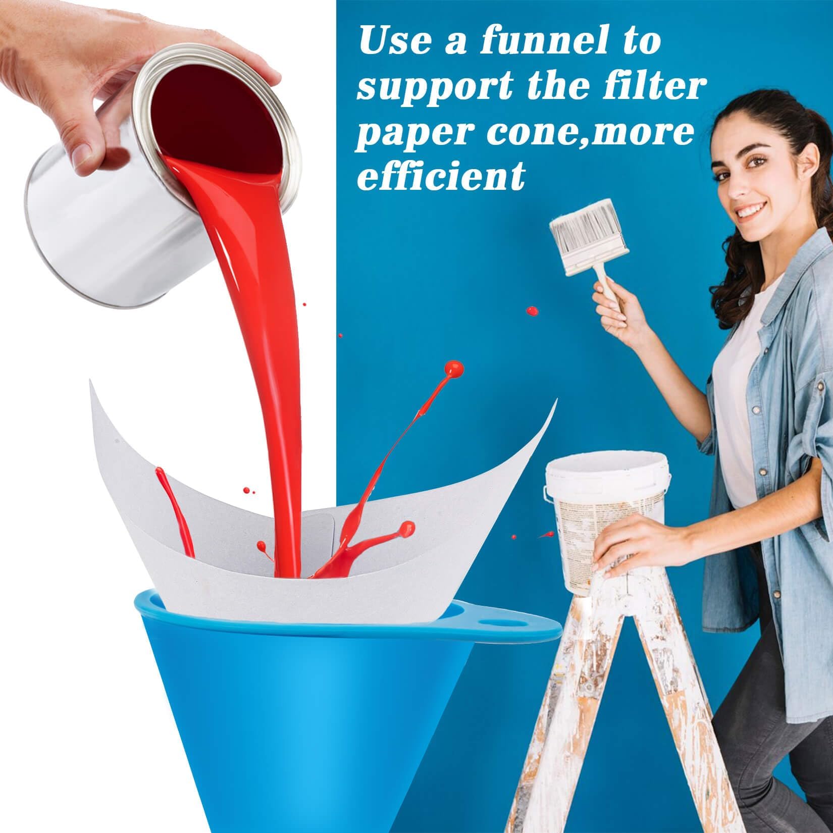 75 Pack Disposable Paint Strainers - Fine Mesh Cone Filters for Paint Mixing, Spray Gun, Automotive Body Repair | Includes 1 Funnel | Perfect for DIY Projects & Professional Painting