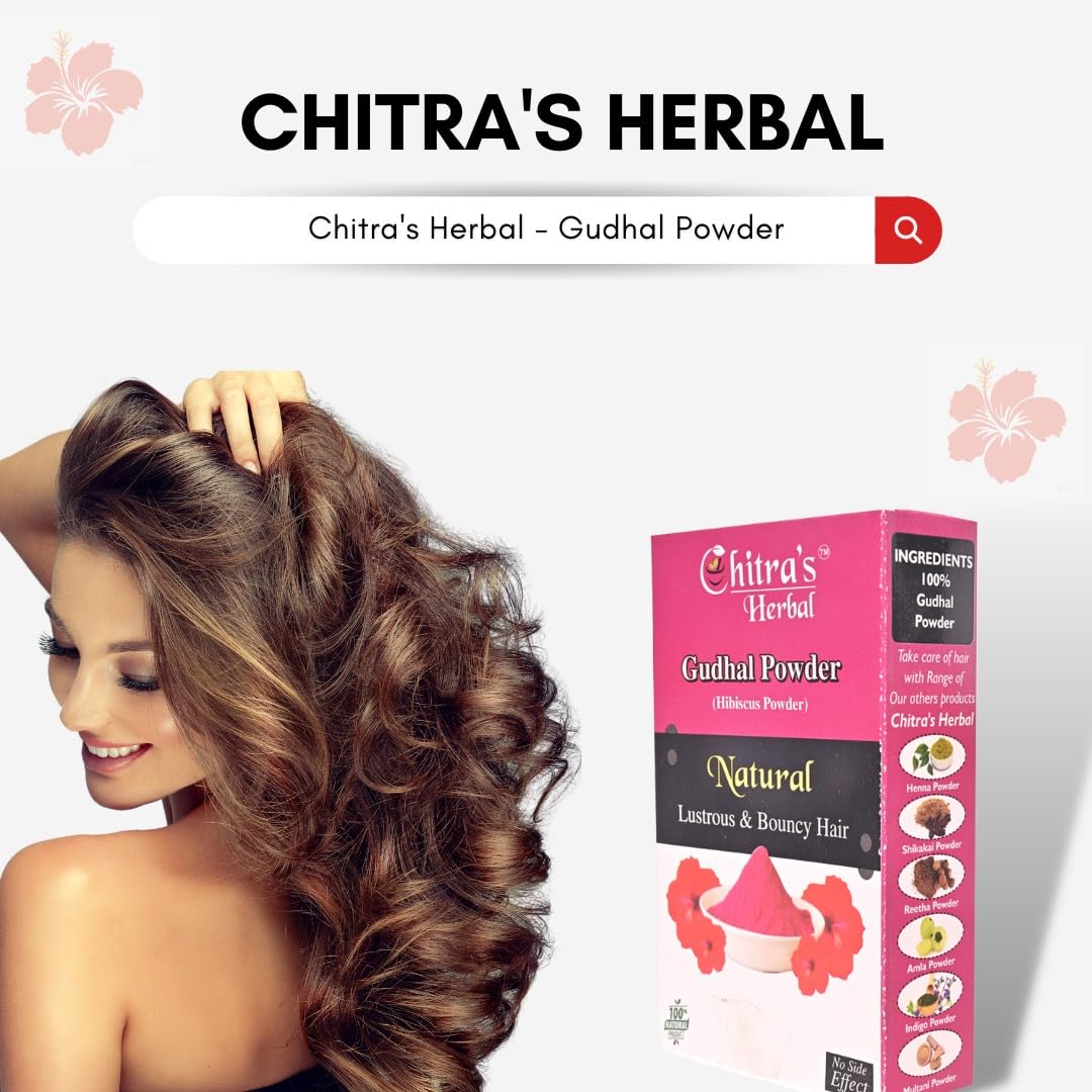 Chitra's Herbal Hair Care - Bhringraj & Hibiscus Powder Combo for Hair Growth & Nourishment (2-Pack) | Natural Ayurvedic Treatment for Dry, Damaged Hair & Scalp Health | Perfect for DIY Hair Masks & Herbal Hair Care Routines