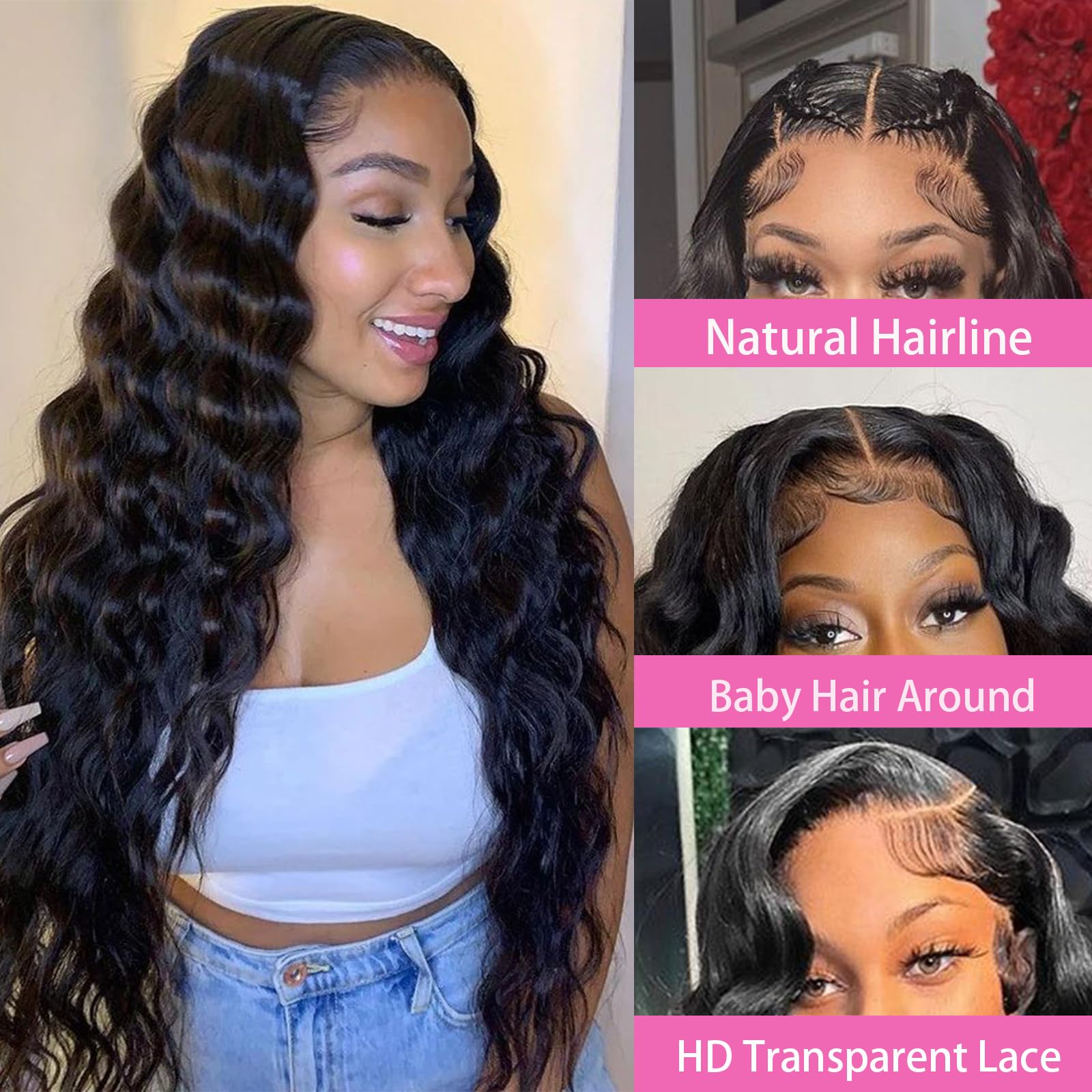 4X4 Loose Wave Lace Front Wigs Human Hair for Black Women - Brazilian Glueless HD Lace Wig 180% Density with Pre-Plucked Baby Hair (12 Inch) | Perfect for Daily Wear, Parties & Special Occasions