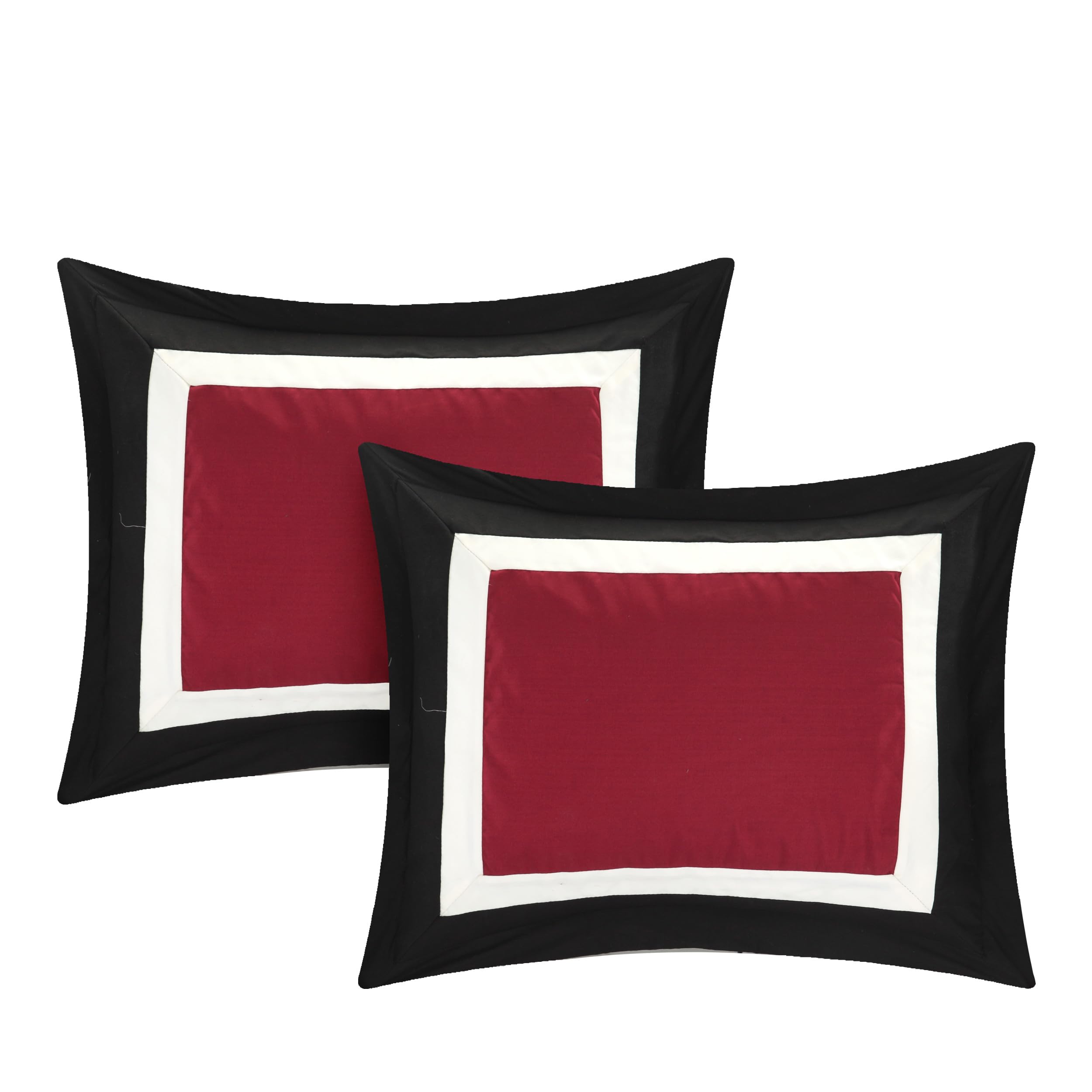 Chic King Comforter Set 10-Piece - Colorblocked Bedding with Shams & Pillows (Red) for Luxurious Bedroom