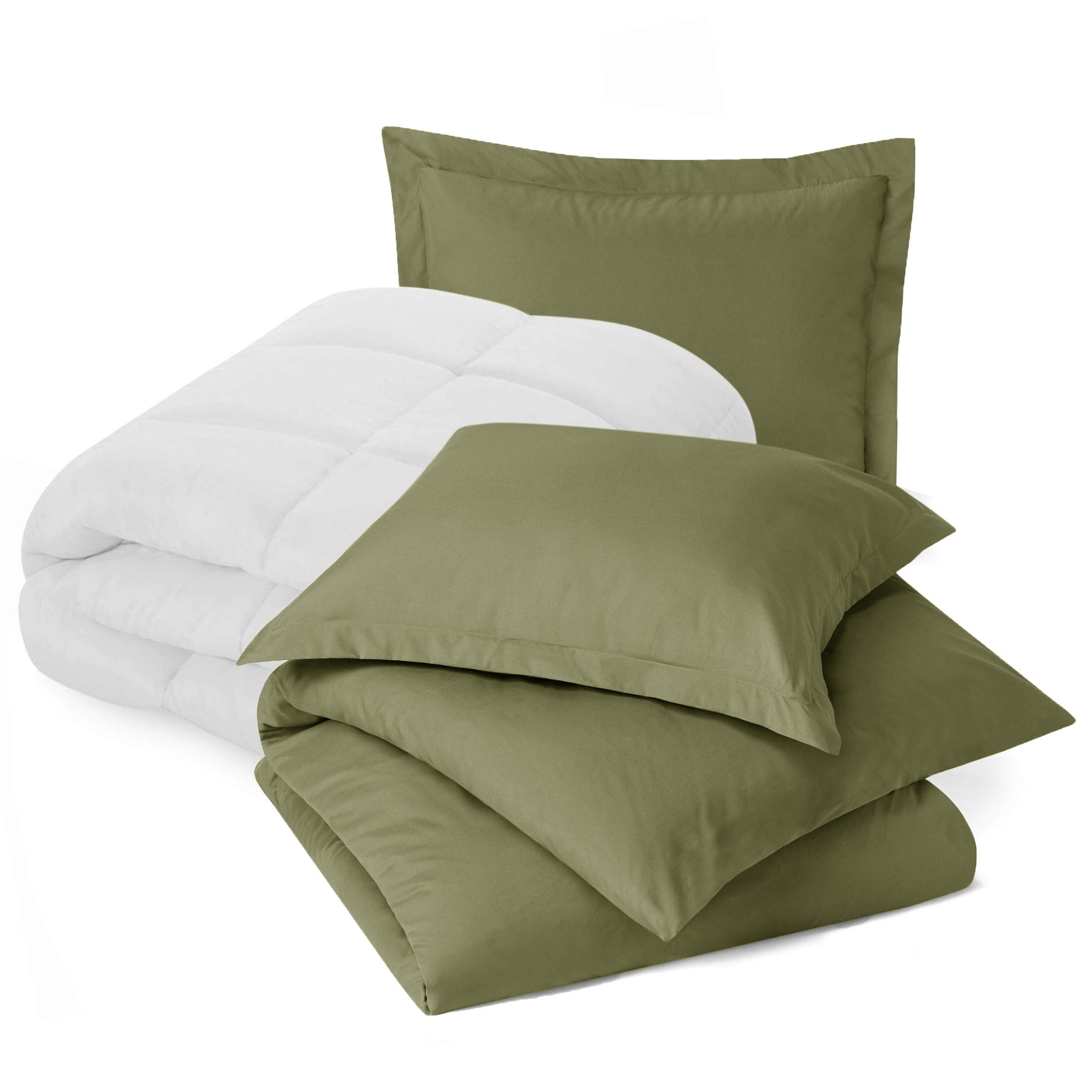 Nestl Queen Size Bedding Set - 7-Piece Sage Green Comforter Set with Duvet Cover & Pillow Shams | Ultra Soft Microfiber Bedding Collection for Cozy Sleep | Perfect for Master Bedroom, Guest Room & Dorm Decor