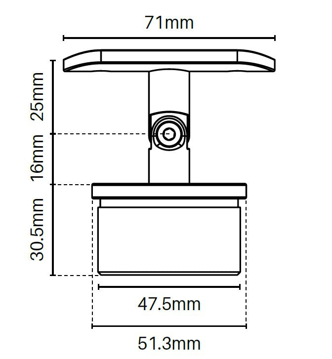 Heavy Duty Swivel Head Rail Support Bracket for 50.8mm (2 Inch) Diameter Posts with 1.5mm Wall Thickness - Perfect for Fence, Gate, and Handrail Installation Projects