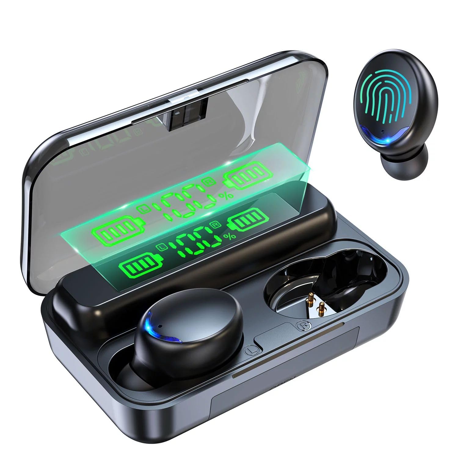 Premium Wireless Earbuds with 3000mAh Charging Case (Phone Charger Function) | IPX5 Waterproof | Hi-Fi Stereo Sound | Touch Control | Compatible with iOS & Android | Ideal for Gym, Running, Travel & Daily Commute