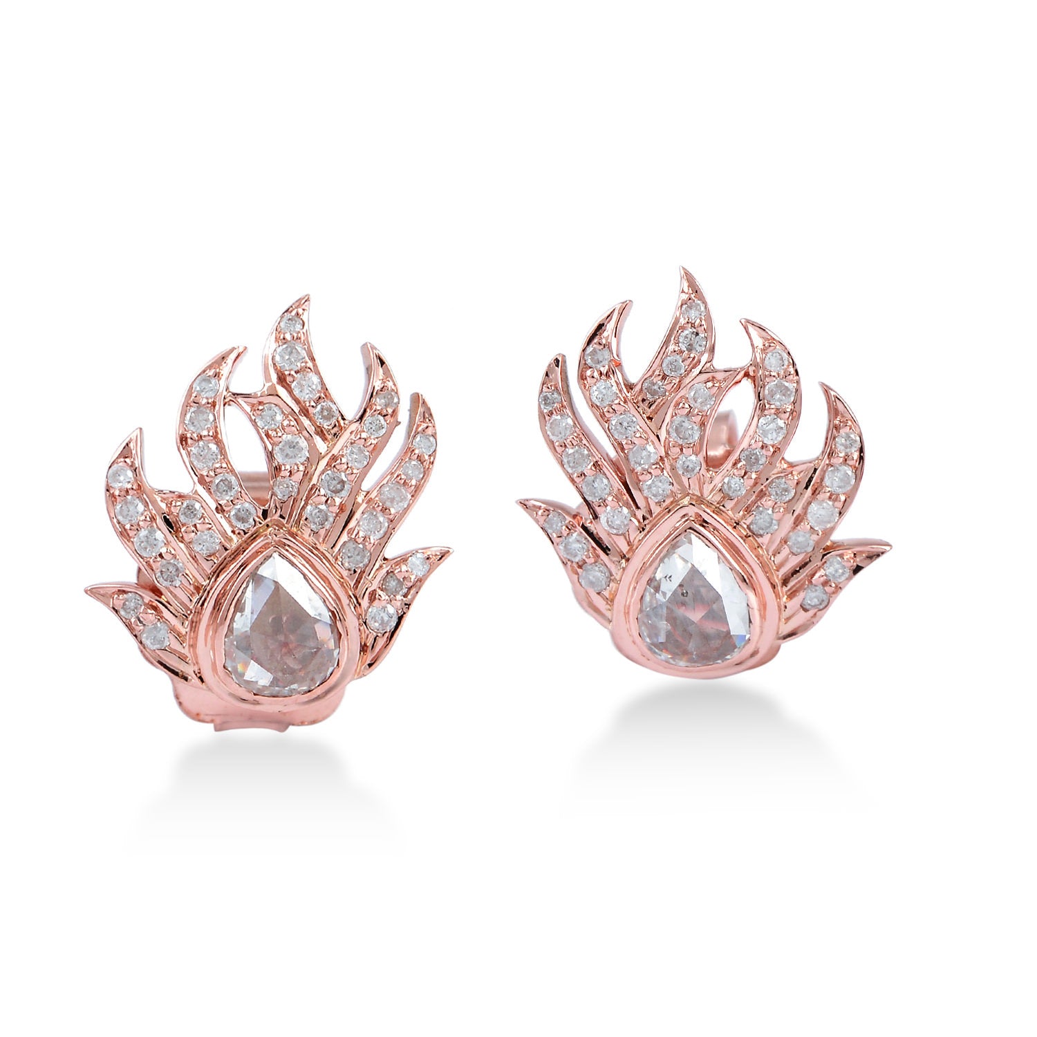 18K Rose Gold Bezel Set Diamond Stud Earrings for Women - Luxury Gift for Anniversary, Birthday & Special Occasions