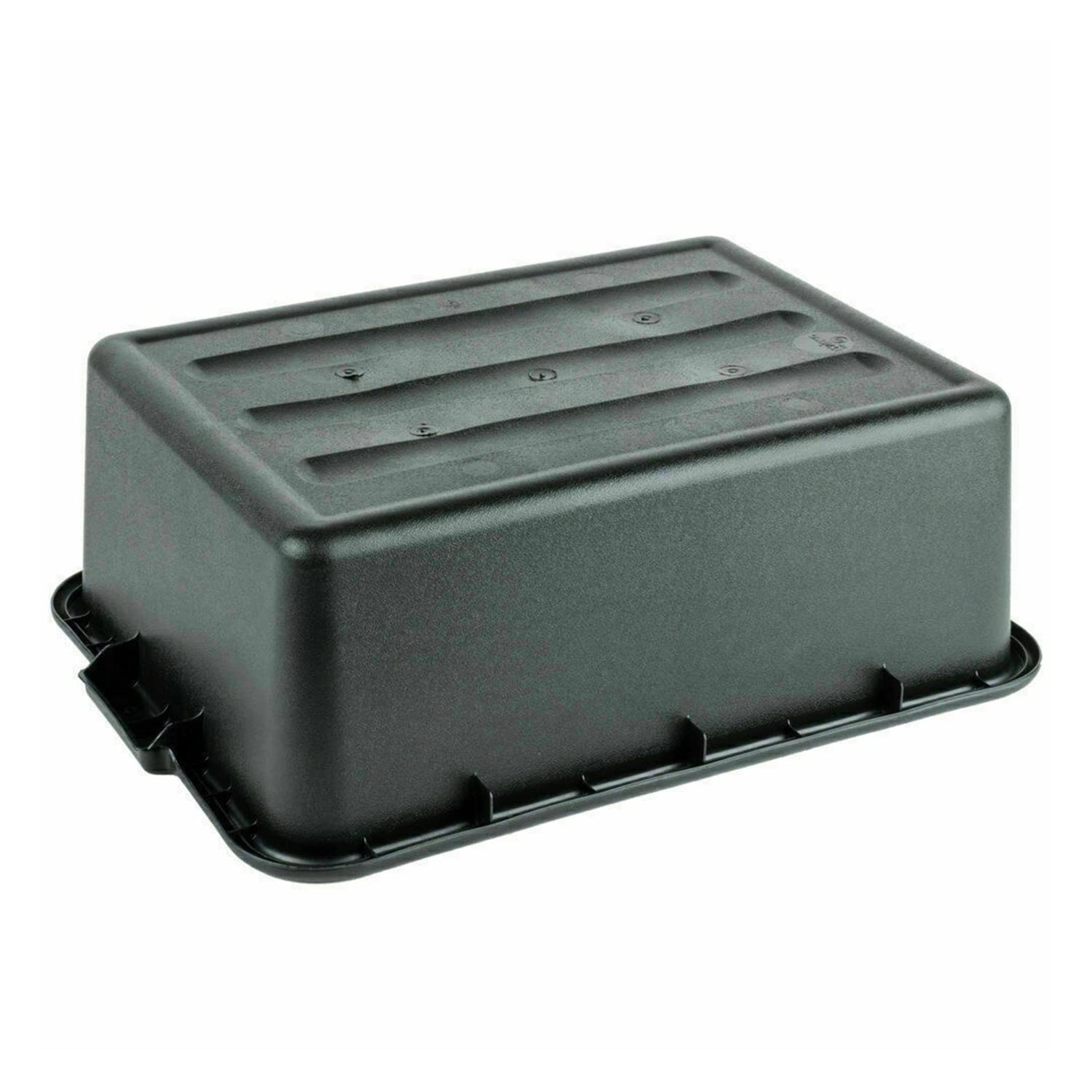 6-Pack Black Commercial Bus Tubs with Lids - 20