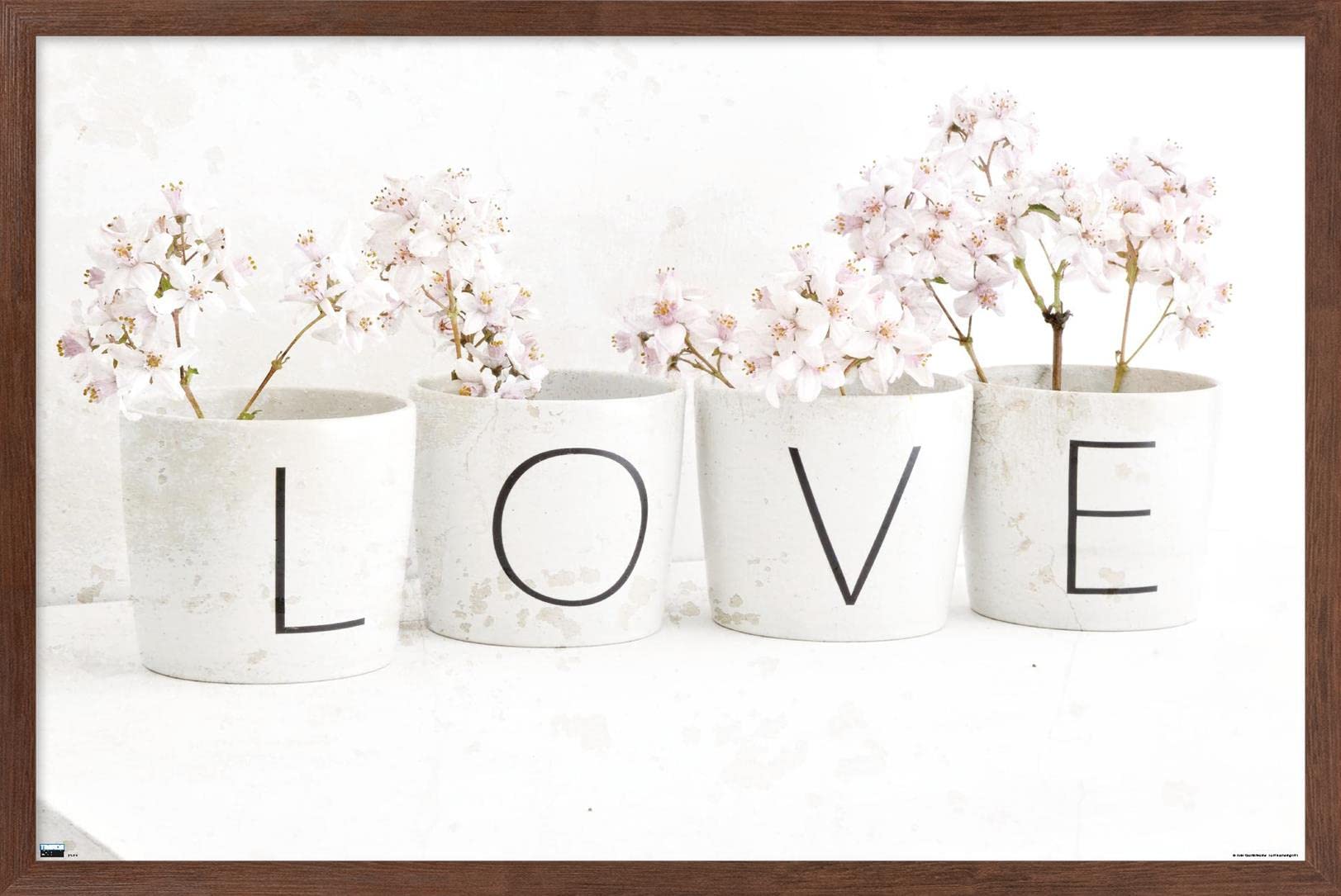 Trends International Tom Quartermaine - Love Blossom in Cups Wall Art Poster, 14.725