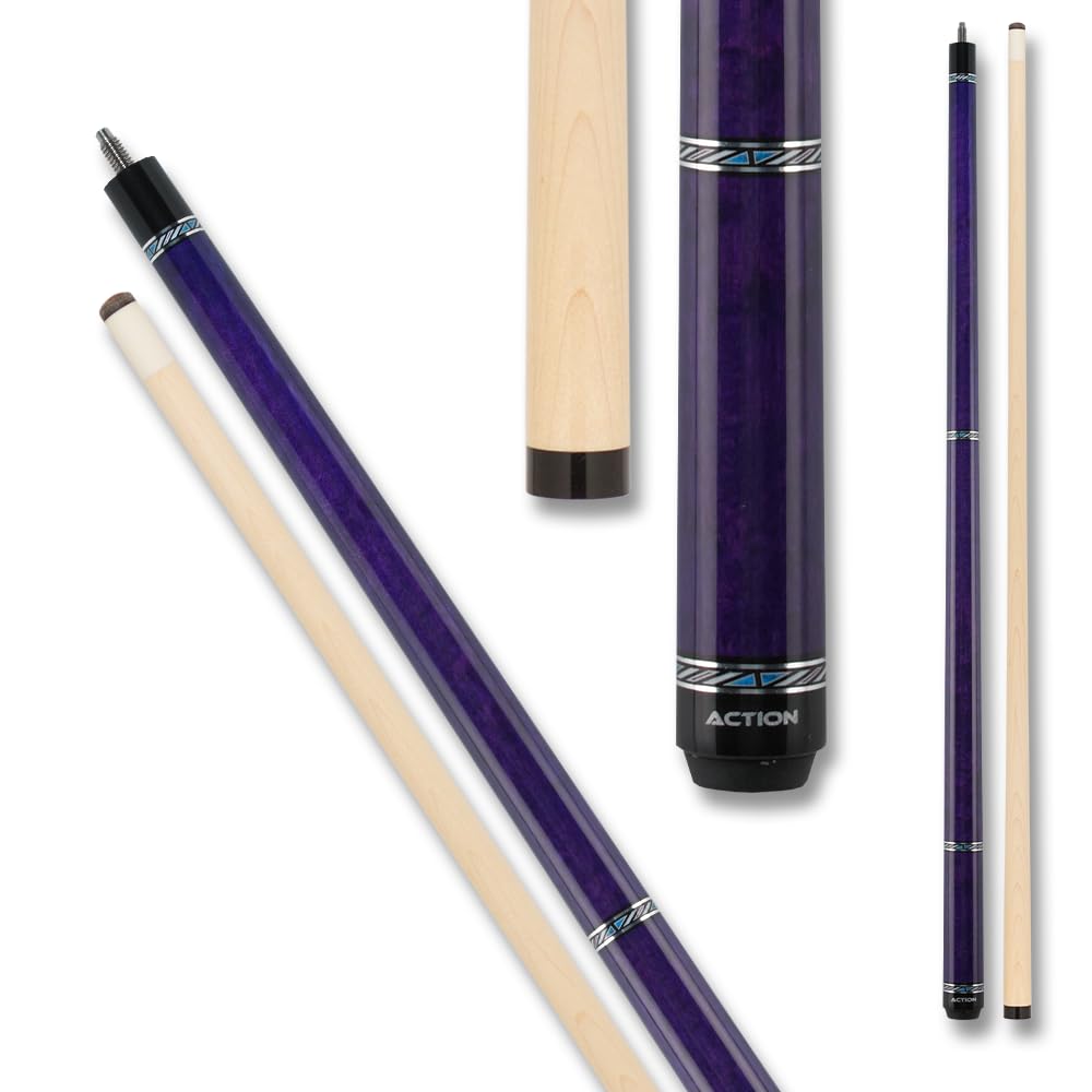 Premium Blue Metallic Pool Cue Stick for Professional & Recreational Players - Perfect for Home Game Rooms, Bars, and Pool Halls