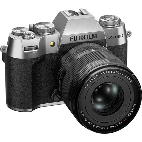 FUJIFILM X-T50 Mirrorless Digital Camera with XF 16-50mm f/2.8-4.8 Lens Kit (Silver) - Perfect for Travel Photography, Vlogging & Street Shooting
