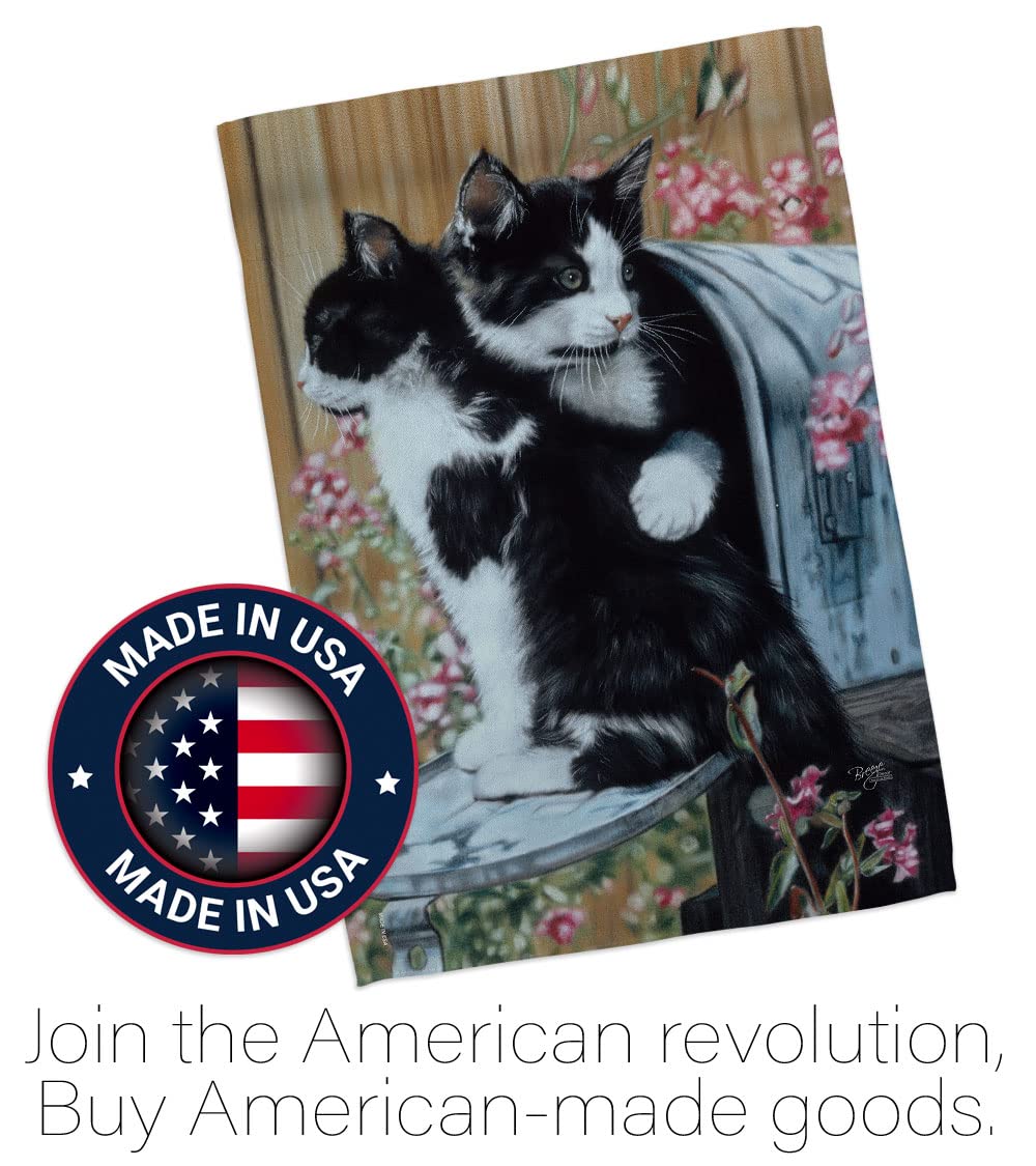 Tuxedo Cat House Flag Set 28x40