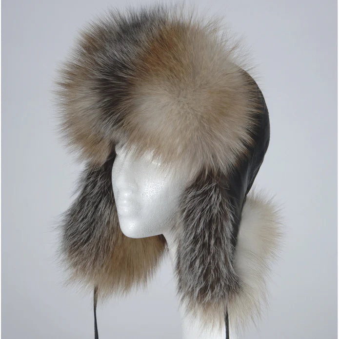 Women's Crystal Fox Aviator Hat - Winter Fashion Fur Trapper Hat with Rhinestones for Women | Perfect for Cold Weather, Outdoor Activities & Stylish Winter Outfits