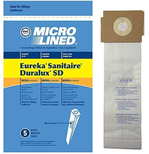 Eureka Sanitaire Duralux SD Micro Allergen Vacuum Cleaner Bags - 70 Pack | Made in USA | HEPA Filtration for Pet Hair & Allergies | Compatible with Eureka Sanitaire Vacuums | Perfect for Homes with Pets & Allergy Sufferers