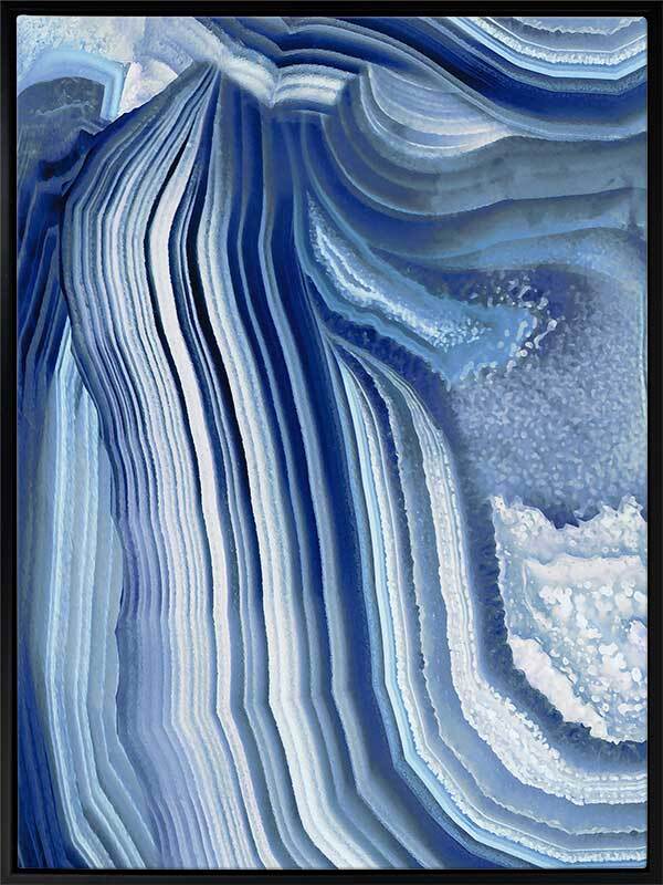 Agate Indigo II Canvas Art Print - Handmade Wall Decor for Living Room, Bedroom & Office - Perfect for Home Decor and Gift Giving