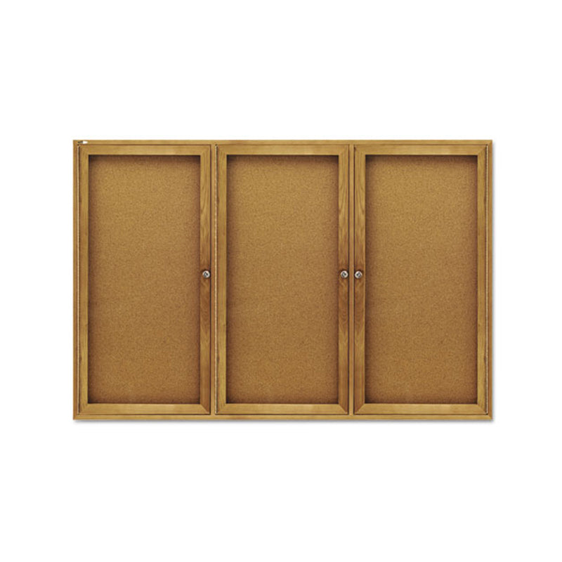 Premium Enclosed Indoor Cork Bulletin Board with Lockable Doors - Perfect for Home Office, Classroom, and Workspace Organization