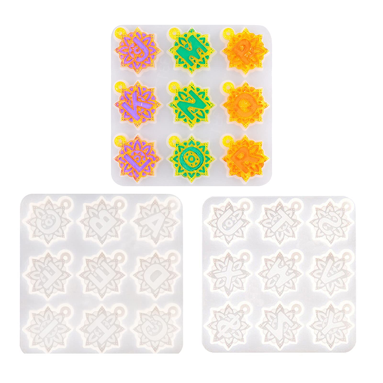 26-Piece Alphabet Resin Molds Set - A to Z Silicone Keychain Molds for DIY Jewelry Making, Home Decor & Craft Projects (Perfect for Custom Keychains, Wall Art & Personalized Gifts)