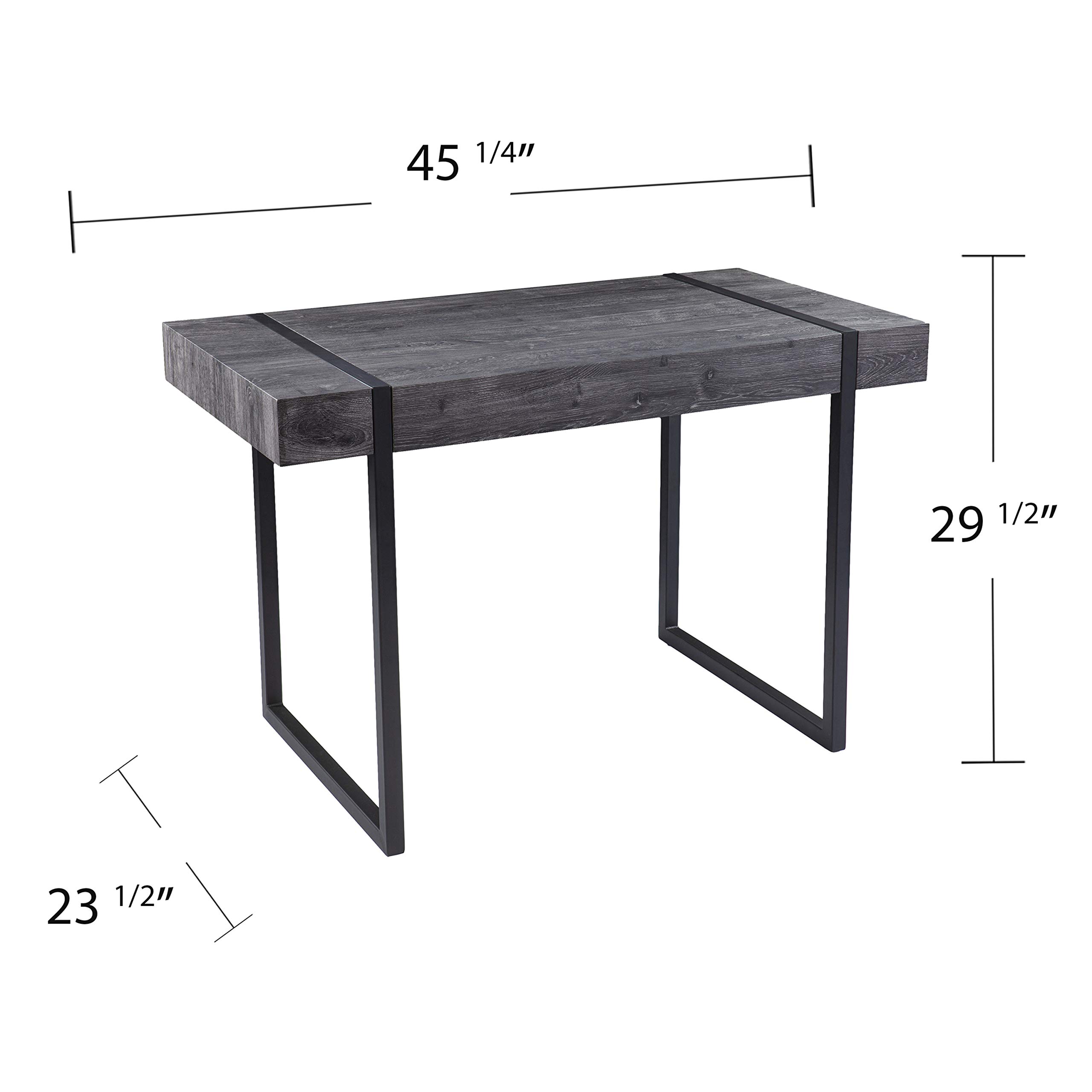 SEI Furniture Harkriven Small Space Desk for Home Office - Compact Writing Desk with Storage Shelf, Black - Perfect for Apartments, Dorms & Small Spaces