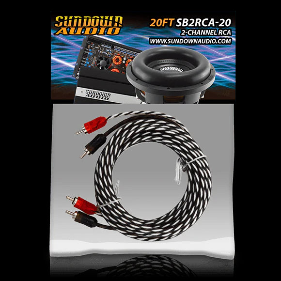 High-Quality SB2 20FT 2 Channel RCA Audio Cables for Home Theater, Stereo Systems & DJ Equipment - Premium Interconnect Cables for Crystal Clear Sound