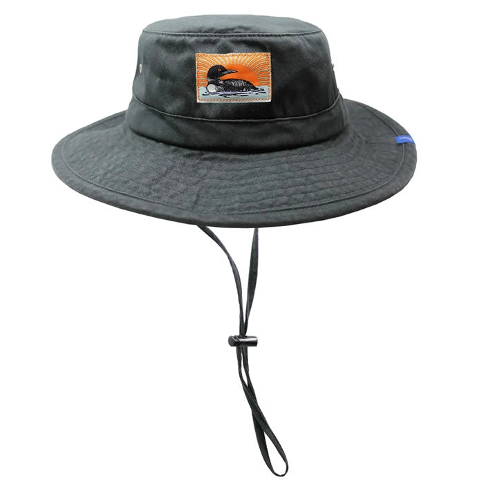 Bird Collective Loon Boonie Hat - Dark Green Outdoor Sun Hat for Hiking, Fishing & Camping | UV Protection & Adjustable Chin Strap
