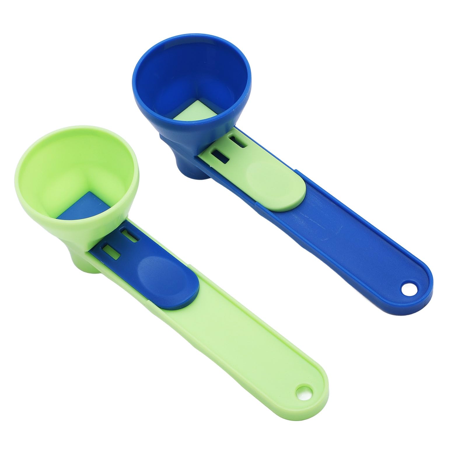 2 PCS Protein Powder Funnel Spoon Set - Sliding Scooper & Anti-Spill Measuring Spoon for Protein, Supplements & Vitamins - BPA-Free Plastic Scoop Funnel - Perfect for Gym, Kitchen & Travel Use