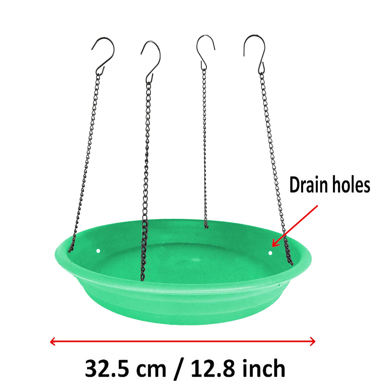 Premium Large Hanging Bird Feeder Tray - Durable Platform Seed Tray for Wild Birds - Outdoor Garden Decoration to Attract Cardinals, Finches & Bluebirds - Perfect for Backyard Bird Watching & Nature Lovers (Green) - Ideal for Patio, Yard & Wildlife Garden Setup
