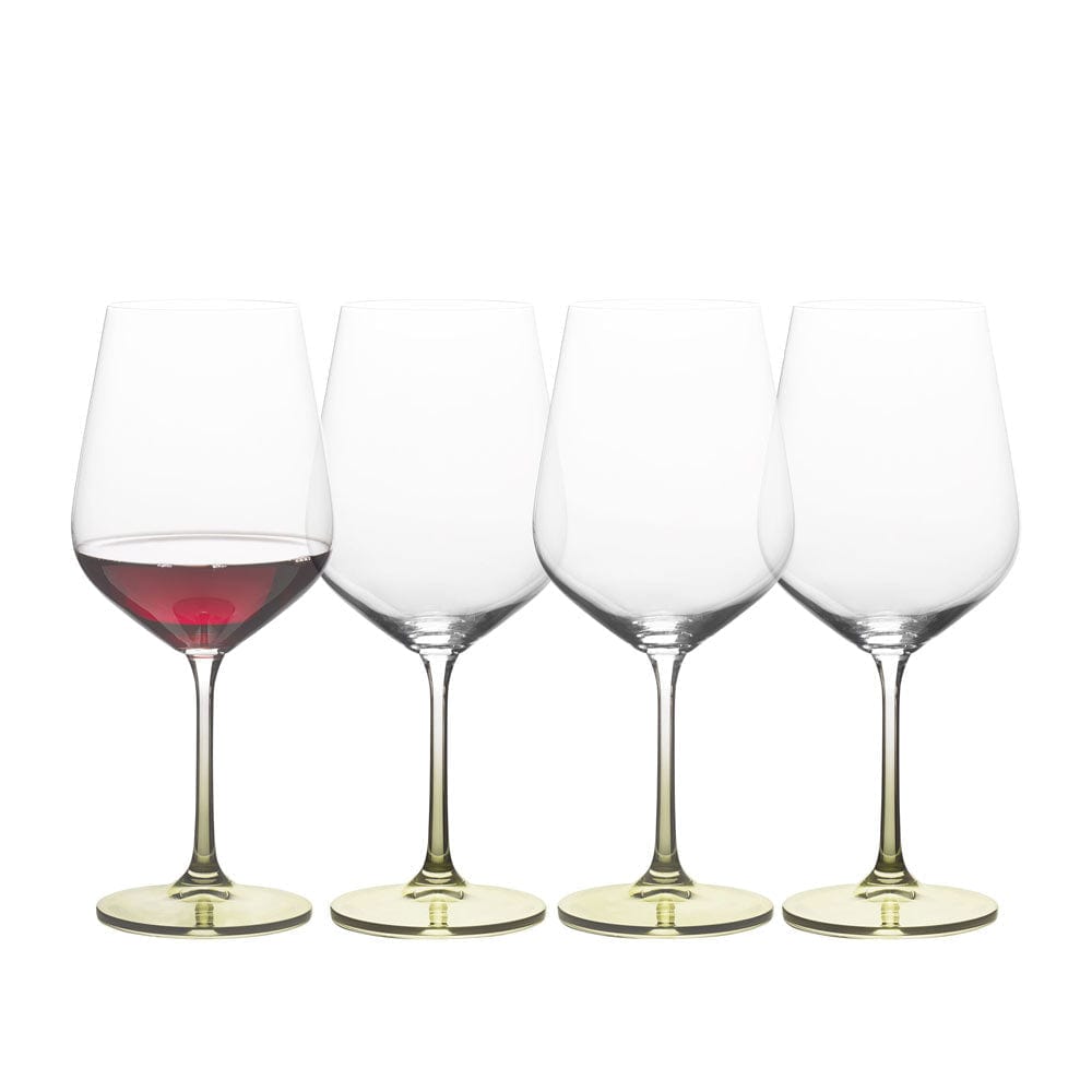 Gianna Ombre Sage Set of 4 Elegant Red Wine Glasses - Perfect for Dinner Parties, Romantic Dates & Home Decor