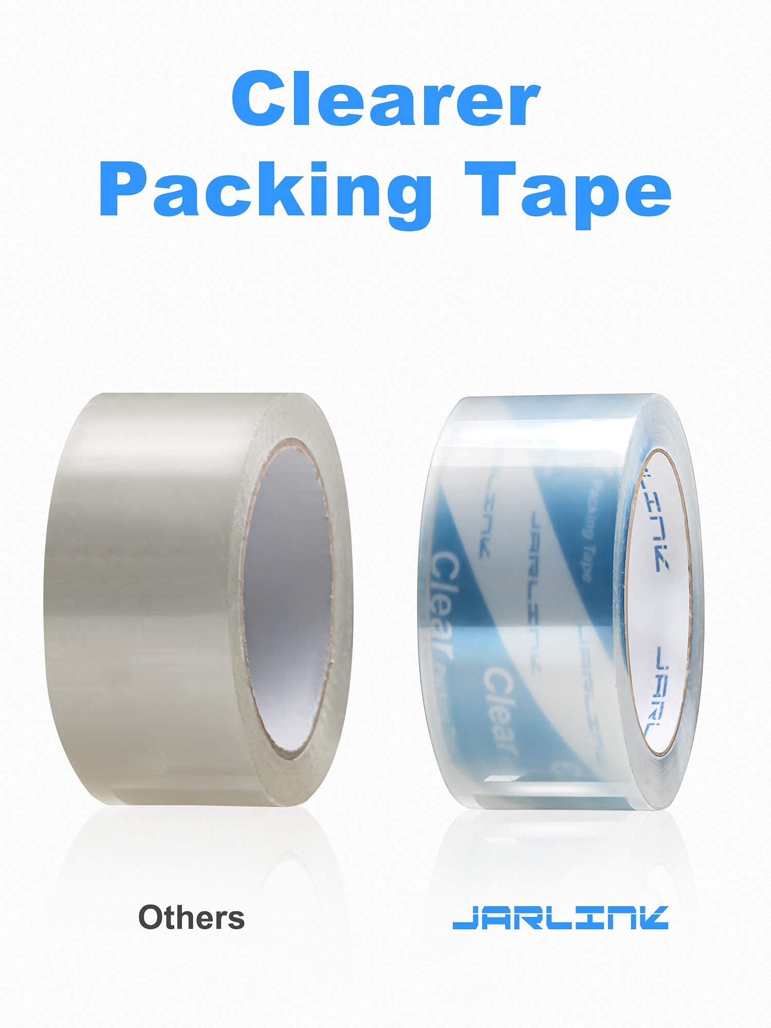 JARLINK Heavy Duty Packing Tape Dispenser Gun (2 Pack) with 12 Rolls Clear Packing Tape - 2.7mil Thick, 1.88