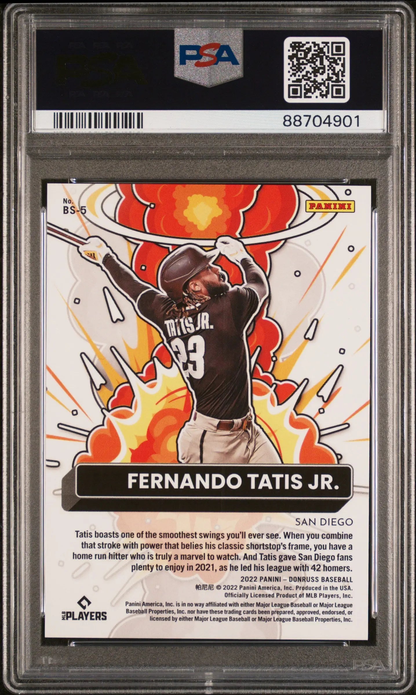2022 Panini Donruss Baseball Bomb Squad Gold Fernando Tatis Jr. PSA 8 90/99 - Rare Collectible Baseball Card for Trading, Investing & Display