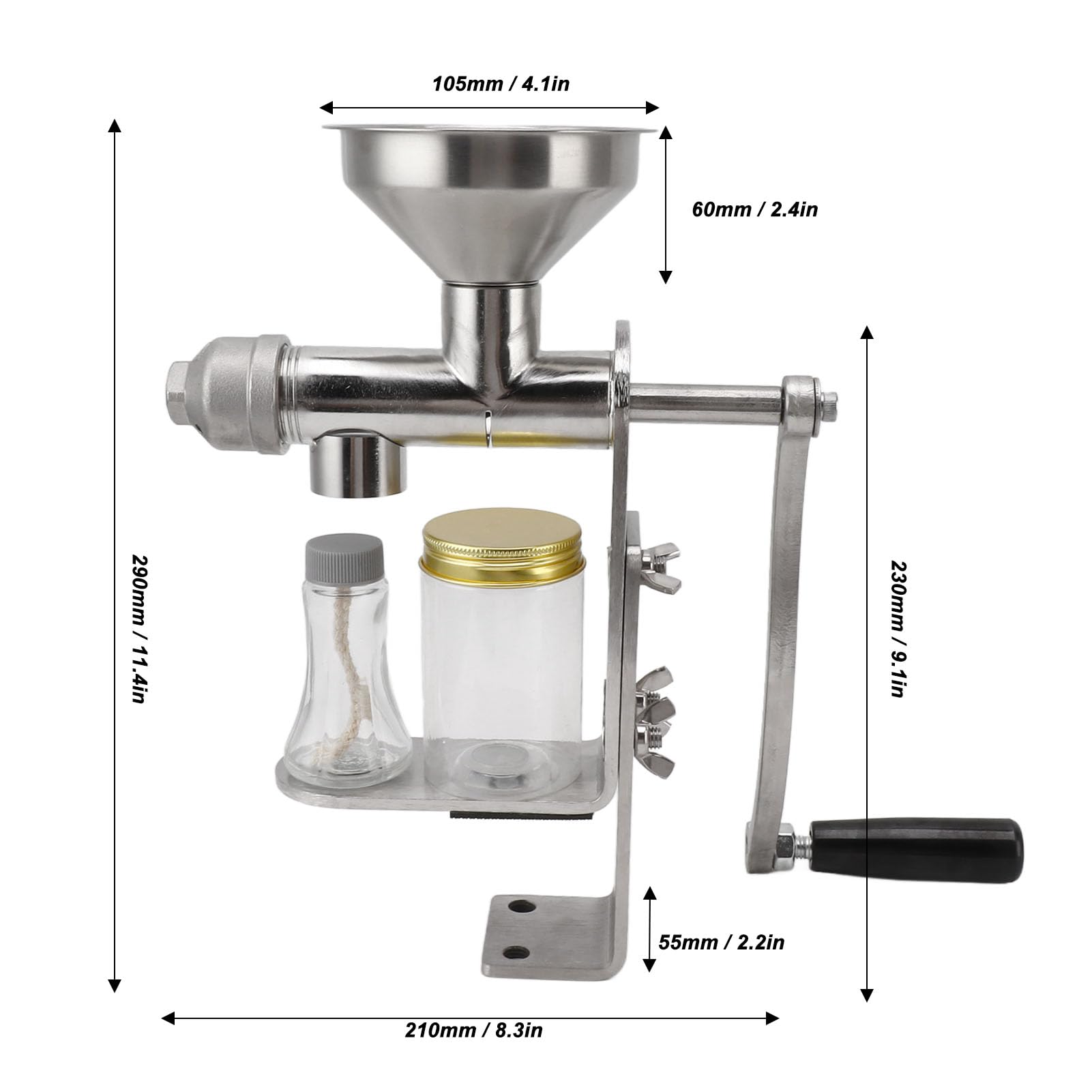Premium Commercial Manual Oil Press Machine - Cold Press Peanut, Nut & Seed Oil Expeller for Home & Business Use | Perfect for Organic Cooking, DIY Cosmetics & Healthy Lifestyles