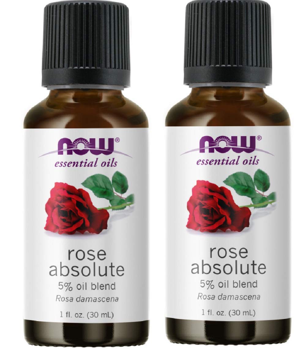 NOW Foods Rose Absolute 5% Blend, 1 Fl Oz (Pack of 2) - Pure Essential Oil for Aromatherapy, Skincare & DIY Perfume | Relaxing Massage & Home Diffuser Use