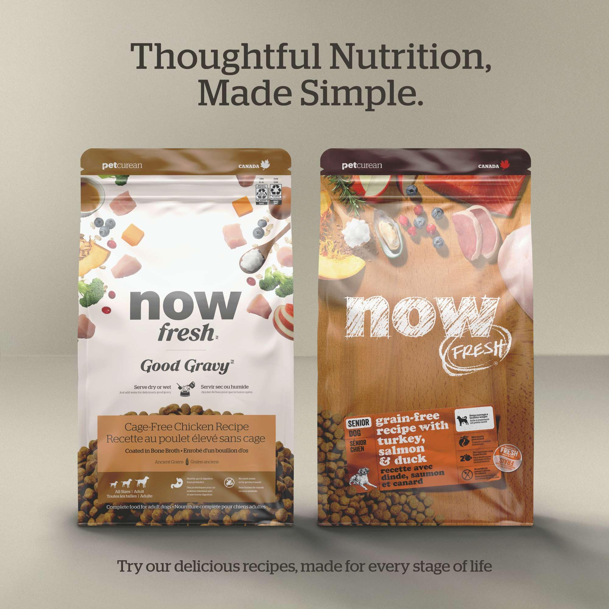 Now Fresh Grain-Free Dry Dog Food - Real Turkey, Salmon & Duck Recipe for Adult Dogs of All Breeds & Sizes - 3.5 lb Bag - Perfect for Daily Nutrition & Healthy Skin/Coat Maintenance