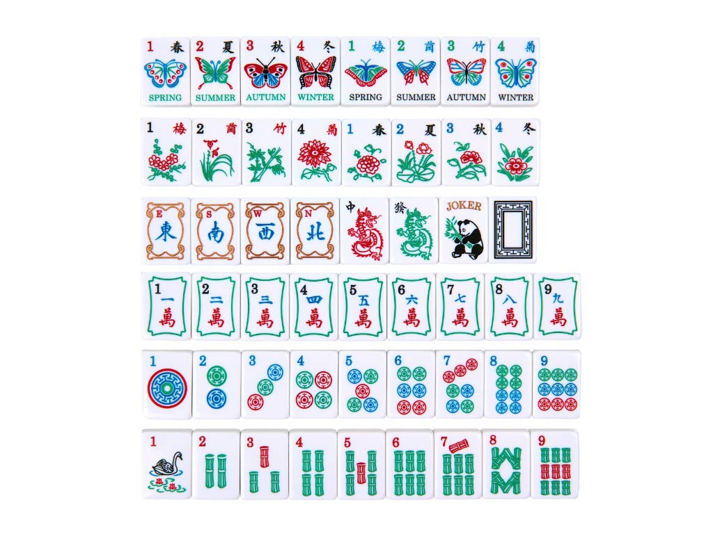 Linda Li American Mah Jongg Tile Set – The Artisan Collection – 166 White Engraved Tiles for Game Night, Family Gatherings & Traditional Chinese Game Enthusiasts