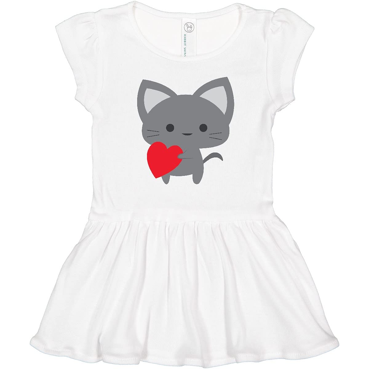 Inktastic Heart Cat Toddler Dress - Adorable Cat Print Baby Girl Outfit for Playdates, Parties & Everyday Wear
