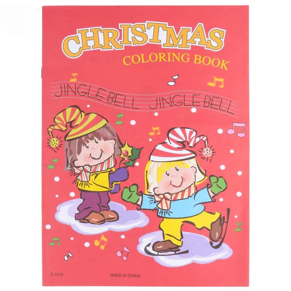 12 Pack Christmas Coloring Books for Kids & Adults - 6 Red & 6 Green Holiday Activity Books for Family Fun, Party Favors & Classroom Activities