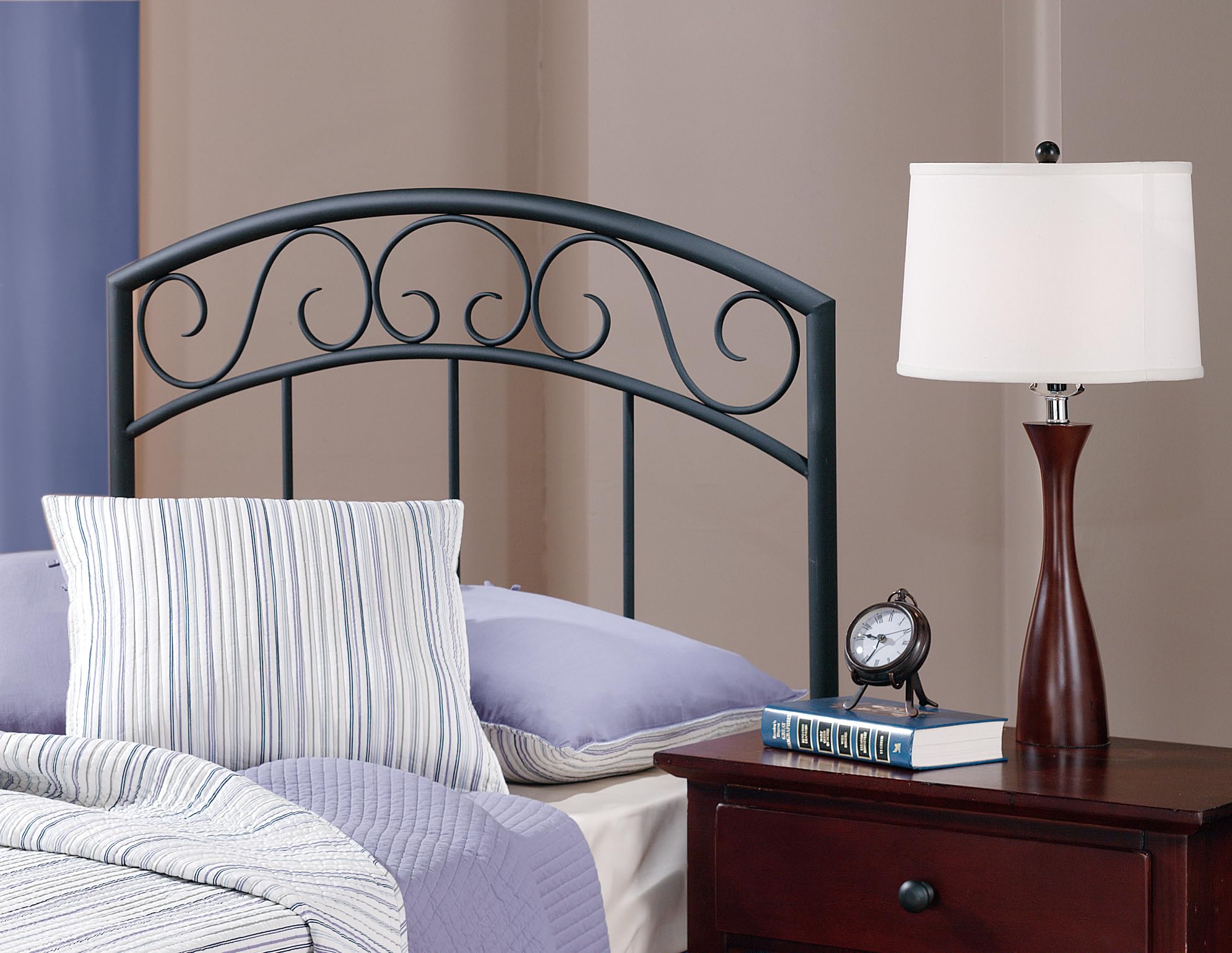 Hillsdale Wendell Twin Size Metal Headboard with Scrollwork Design - Textured Black Finish for Bedroom Decor | Perfect for Farmhouse, Vintage & Traditional Style Bedrooms