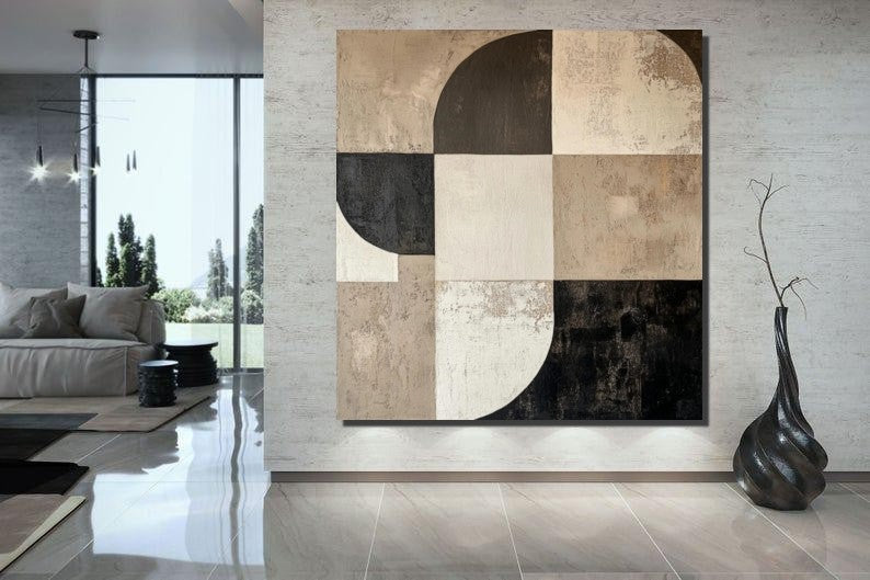 Abstract Acrylic Paintings on Canvas - Large Modern Wall Art for Bedroom Decor | Handmade Simple Contemporary Artwork for Living Room & Office