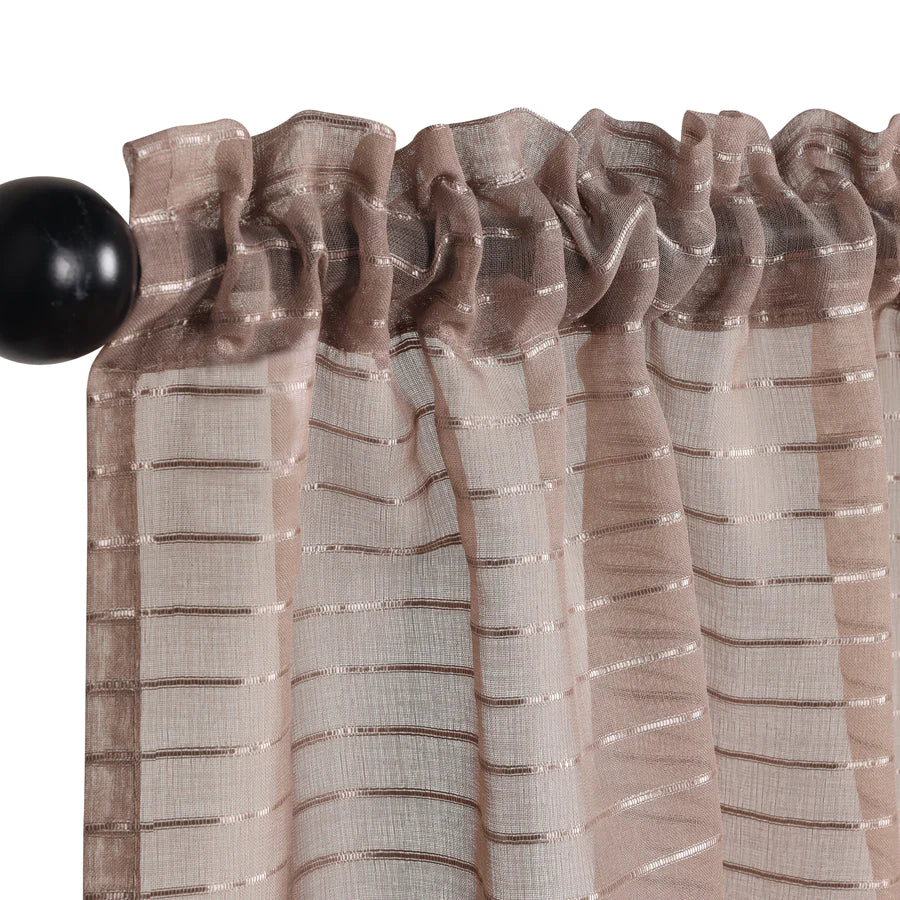 Jackson Striped Sheer Window Curtain Panels - Set of 2 Panels, Light Filtering Sheer Curtains for Living Room, Bedroom, Kitchen - 84 Inches Long, Soft & Airy Textured Fabric