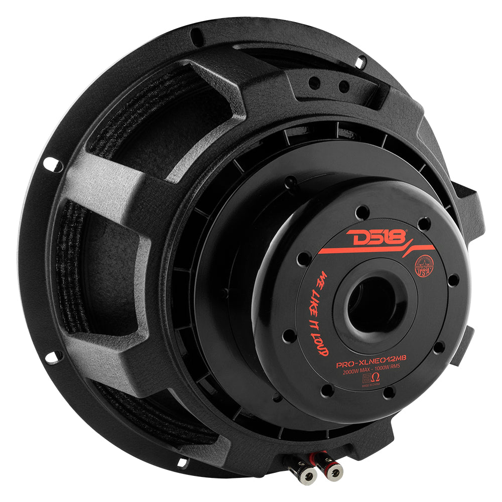 PRO 12 Neodymium Mid Bass Loudspeaker 1000 Watts RMS 8 Ohm - High Power Studio & Stage Speaker for Professional Audio Systems