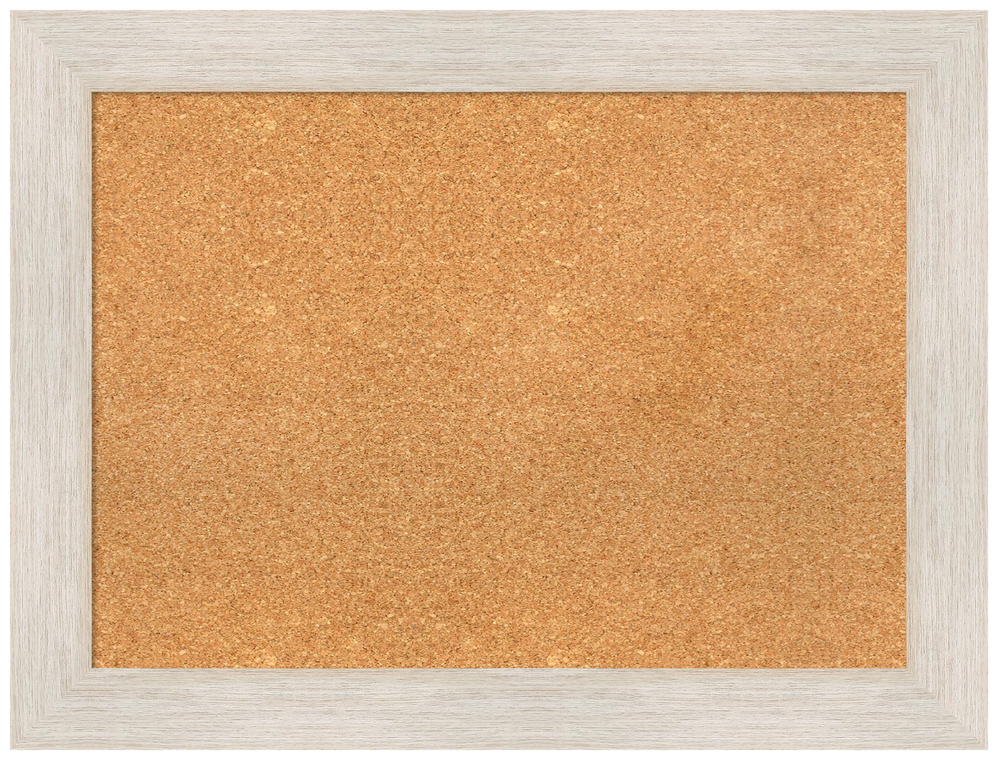 Amanti Art 25x33 Natural Cork Bulletin Board with White Wood Frame - Rustic Farmhouse Office Decor for Vision Boards, Memo Display & Home Organization | Perfect for Home Offices, Dorms & Creative Workspaces