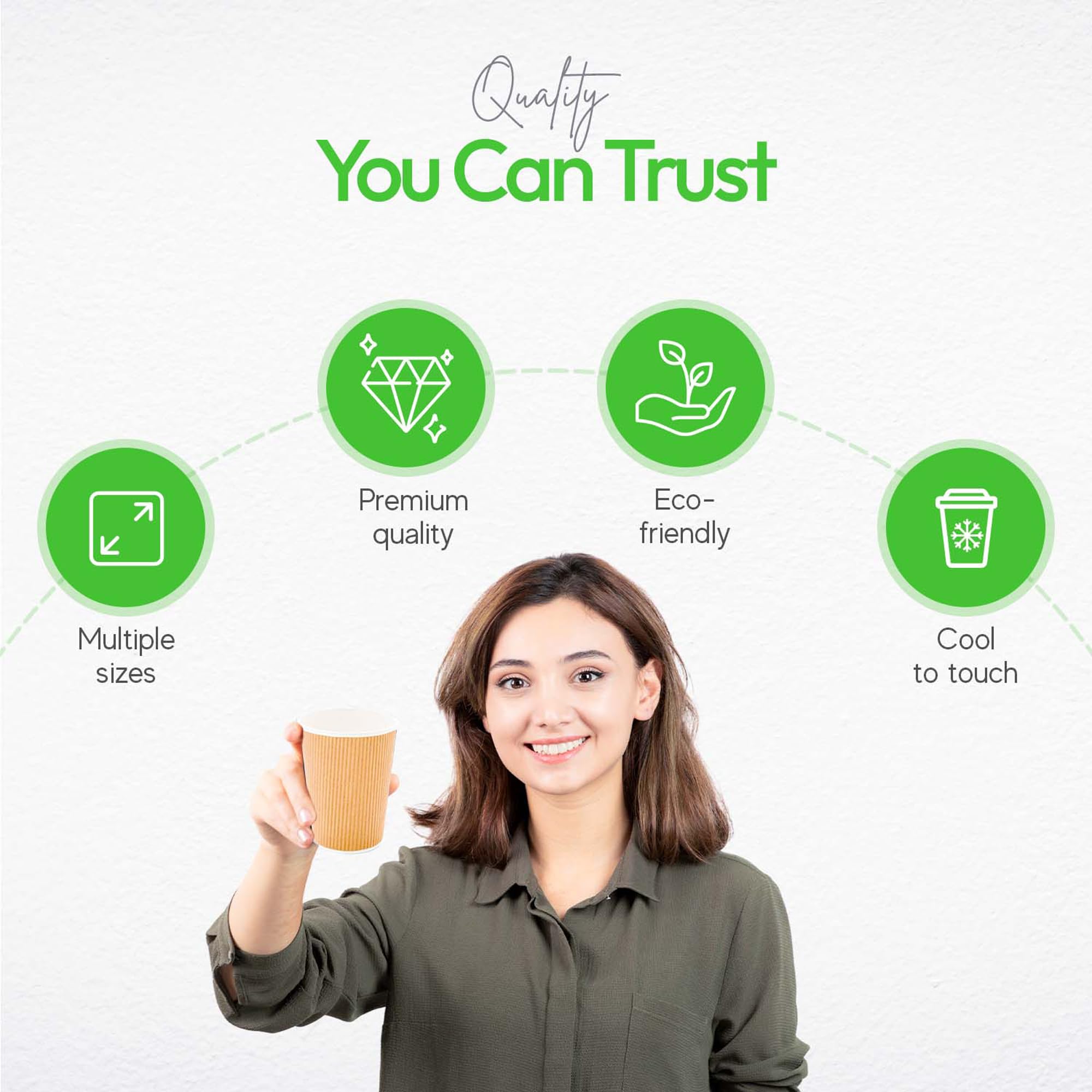 500-Count Disposable 12-OZ Kraft Paper Coffee Cups with Ripple Wall Design - No Sleeve Needed - Insulated Hot Beverage Cups for Coffee, Tea & Hot Chocolate - Eco-Friendly Recyclable Takeout Cups for Cafes, Offices & Events - Bulk Wholesale Packaging