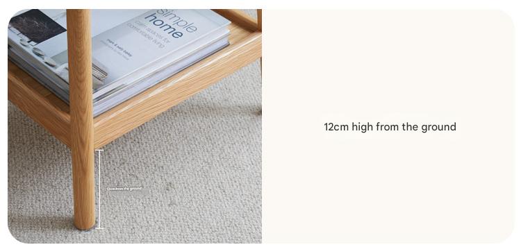Solid Oak Wood Modern Nordic Side Table - Stylish End Table for Living Room, Bedroom, or Office - Perfect for Coffee, Books, and Decor