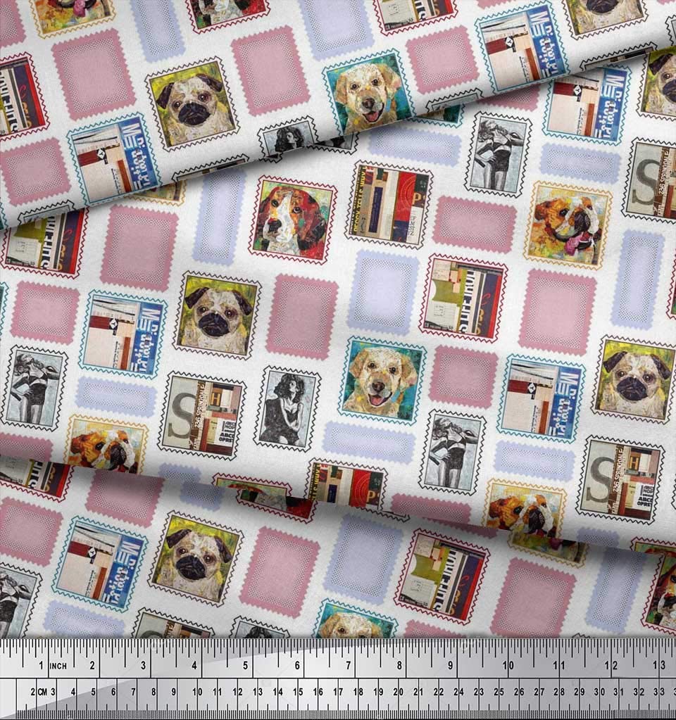 Soimoi Silk Fabric by the Yard - 42 Inch Wide Patchwork Print for Women's Clothing & Dog Accessories | DIY Sewing, Dresses, Scarves, Pet Bands & Home Decor