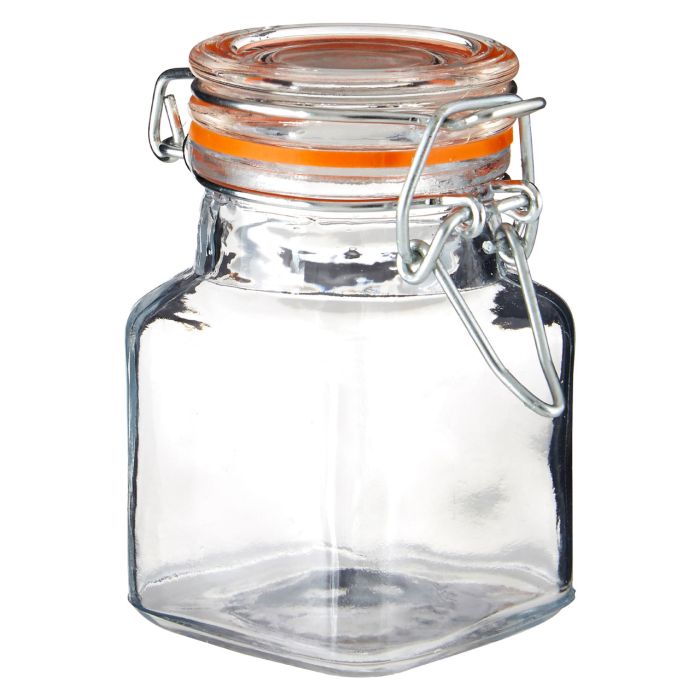 4-Piece Luca Clip Top Lid Glass Jars Set - Airtight Food Storage Containers for Kitchen, Pantry & Meal Prep - Perfect for Storing Dry Goods, Spices, Coffee & More