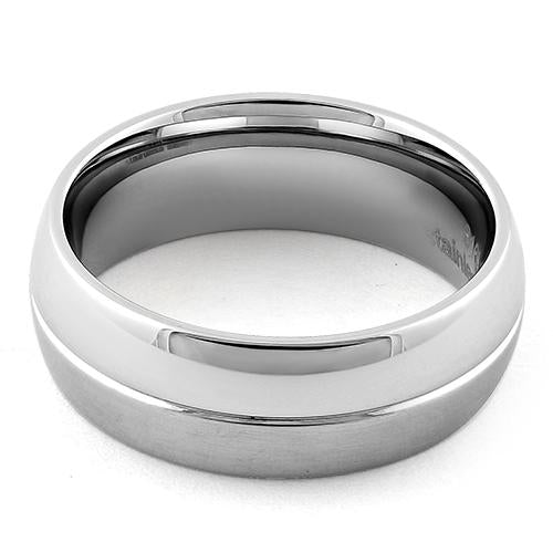 Polished Stainless Steel Satin Finish Groove Band Ring for Men & Women - Perfect for Weddings, Anniversaries, and Everyday Fashion Jewelry