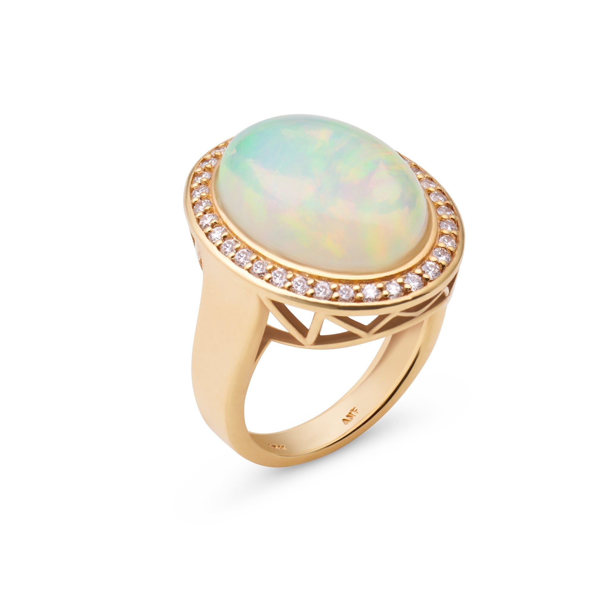 Exquisite Opal and Diamond Ring for Women – Elegant 14K Gold Wedding, Engagement, or Anniversary Jewelry Gift – Perfect for Special Occasions